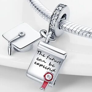 S925 Graduation Diploma Charm Pandora Style